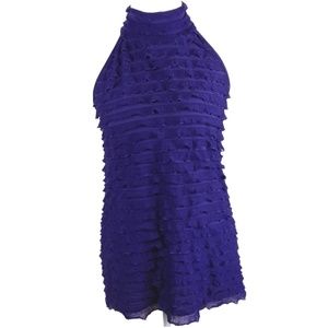 Purple Sleeveless Top Ruffle Layers Size Large